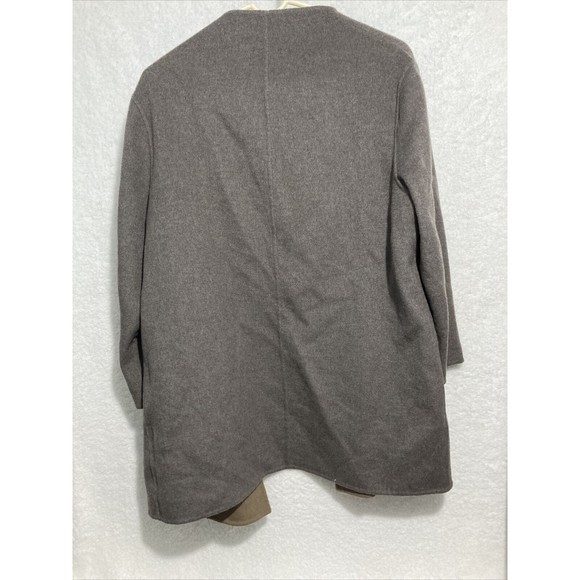 Jaeger Pure Wool Reversible Coat Jacket Coatigan Camel Grey Small - Picture 5 of 7